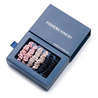 Fishers Finery 25  Momme Pure Mulberry Silk Skinny Scrunchies 