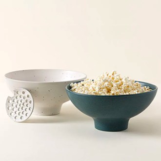 Uncommon Goods  The Popcorn Bowl with Kernel Sifter