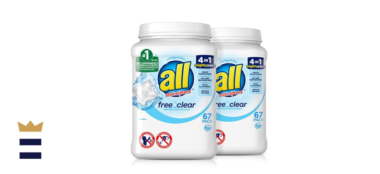 All Mighty Pacs Laundry Detergent, Free Clear for Sensitive Skin