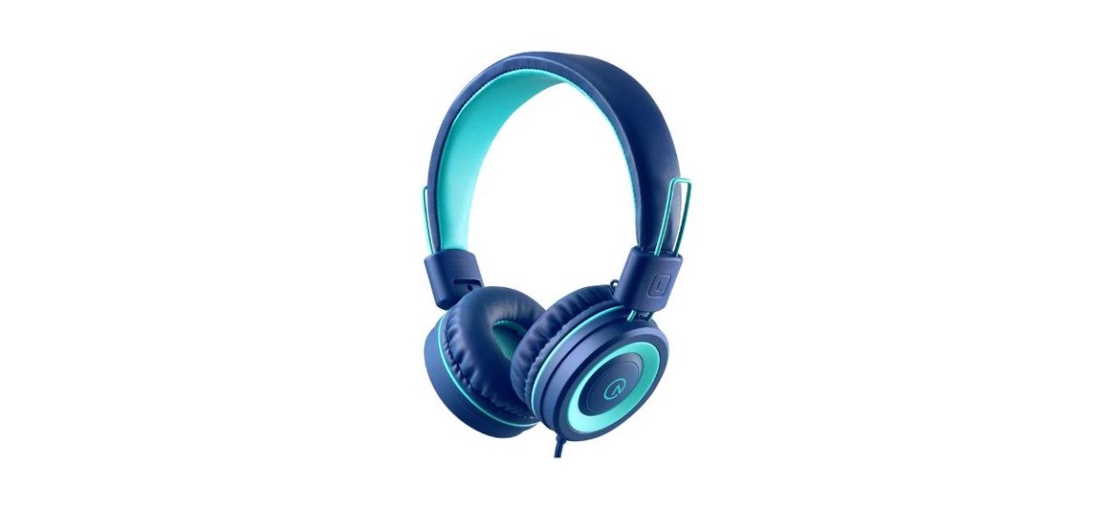 blue over-the-ear kids' headphones
