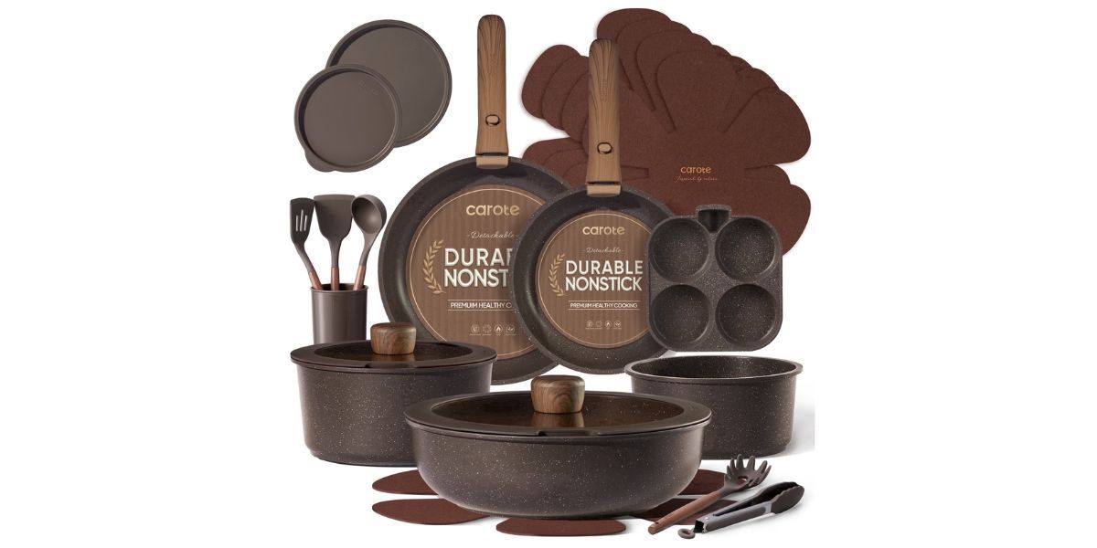 CAROTE 23-Piece Nonstick Pots and Pans