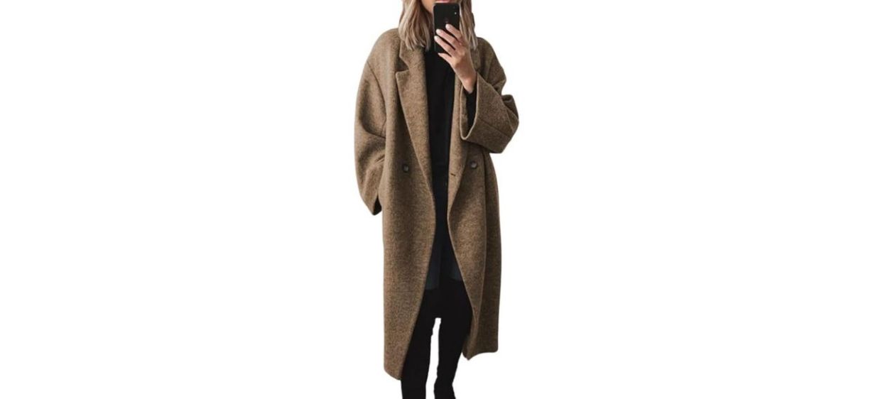 chouyatou Women's Winter Double Breasted Wool Coat chouyatou Women's Winter Double Breasted Wool Coat