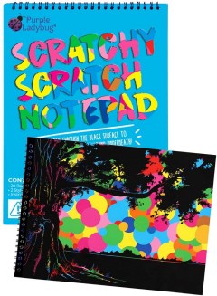 Purple Ladybug Novelty Rainbow Scratch Paper Art Kit for Kids
