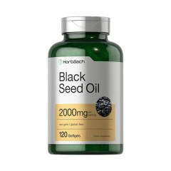 Horbäach Cold-Pressed Black Seed Oil, Soft Gel Capsules, 2000 MG