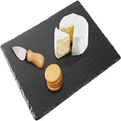 mDesign Slate Stone Gourmet Serving Platter