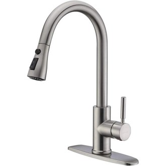 WEWE Single Handle High Arc Pull Out Kitchen Faucet
