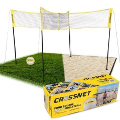 CROSSNET Quick Assemble 4 Square Volleyball Game Set