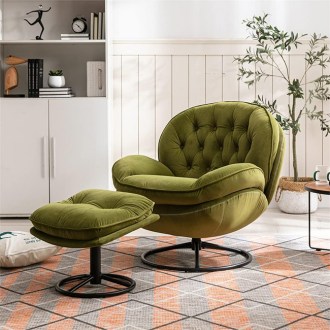 LLS Velvet Swivel Lounge Chair