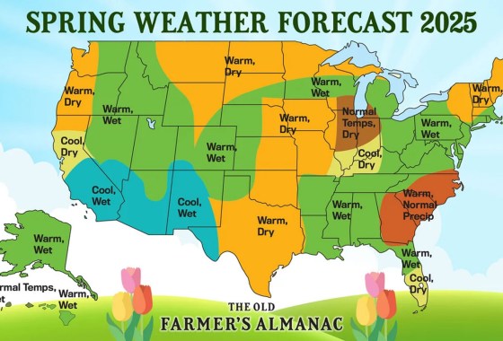 The Old Farmer’s Almanac predicts a ‘warmer and wetter’ spring
