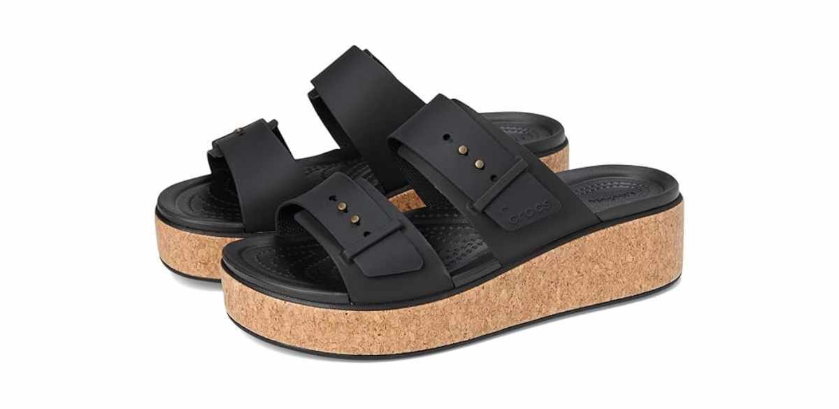 Crocs Women's Brooklyn Cork Buckle Sandals Wedge