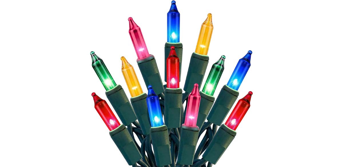 HISHINY Christmas Lights 100 Count Multicolor Christmas Tree String Lights