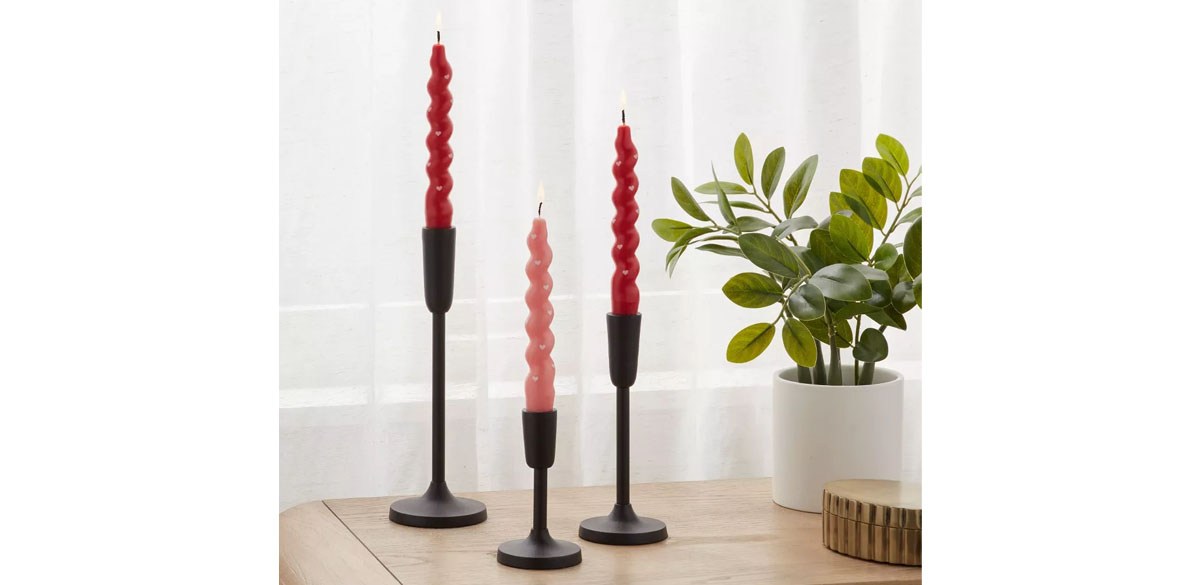 Taper Candle Set Red and Pink