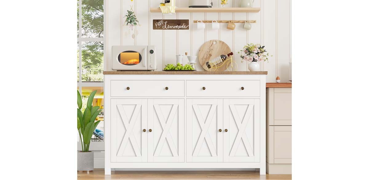 Homfa 55.1'' W Kitchen Buffet Storage Cabinet