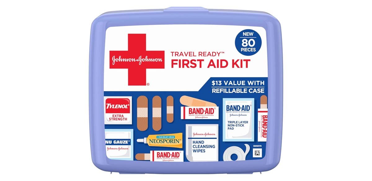 BAND-AID Brand Travel Ready Portable Emergency First Aid Kit