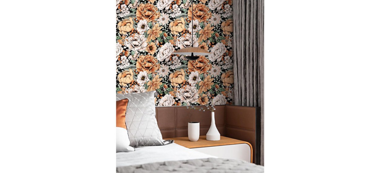 Haokhome Vintage Peel and Stick Floral Wallpaper