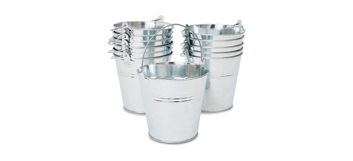 Best Juvale Galvanized Metal Buckets 12-Pack
