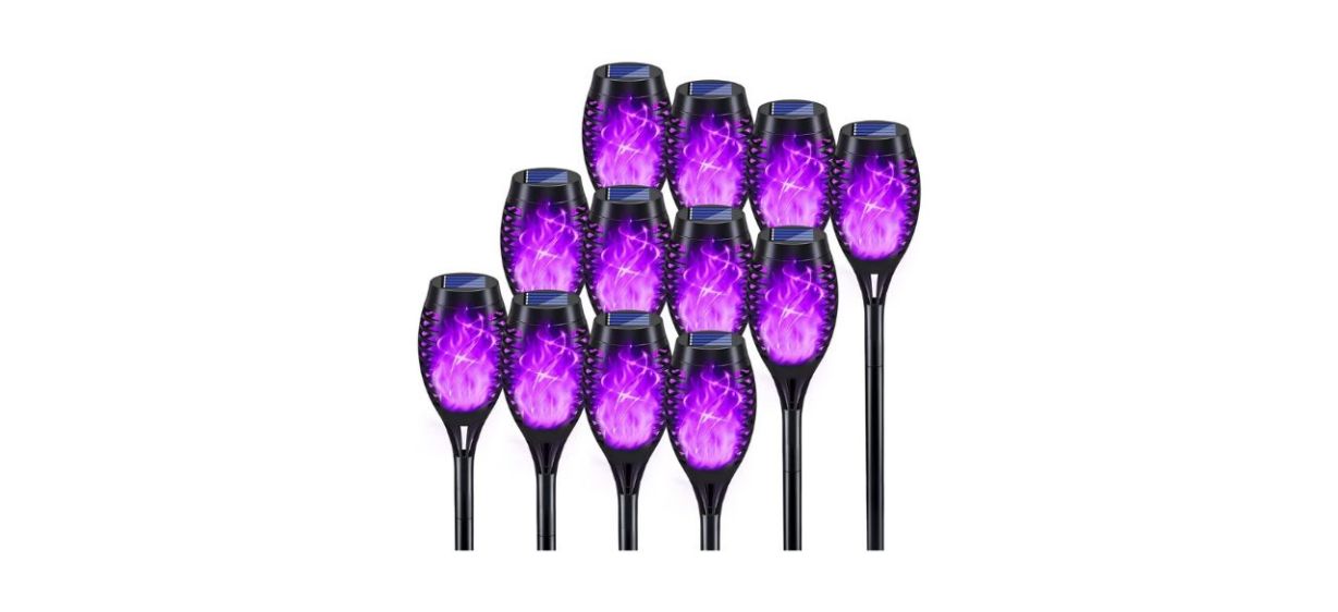 Best Kyekio Purple Flickering Flame Outdoor Halloween Lights