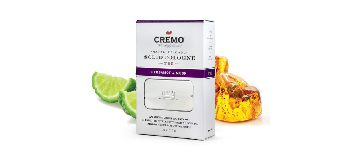 Cremo Bergamot &amp; Musk Travel-Friendly Solid Cologne