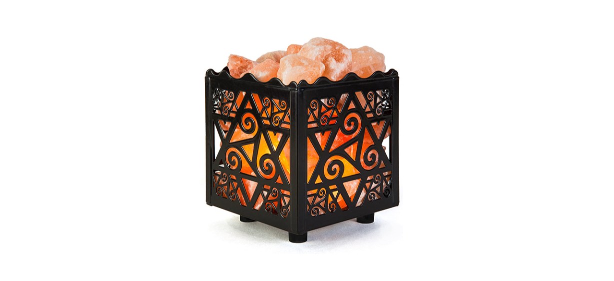 Crystal Decor Himalayan Pink Salt Lamp Basket
