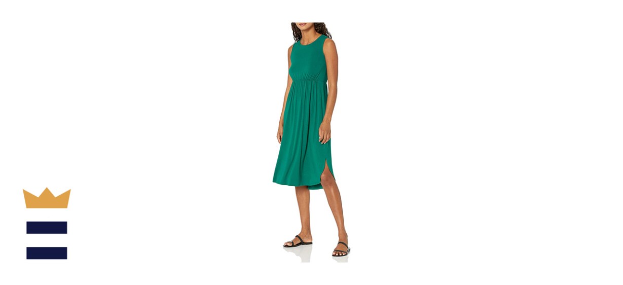 Daily Ritual Jersey Standard-Fit Sleeveless Gathered Dress