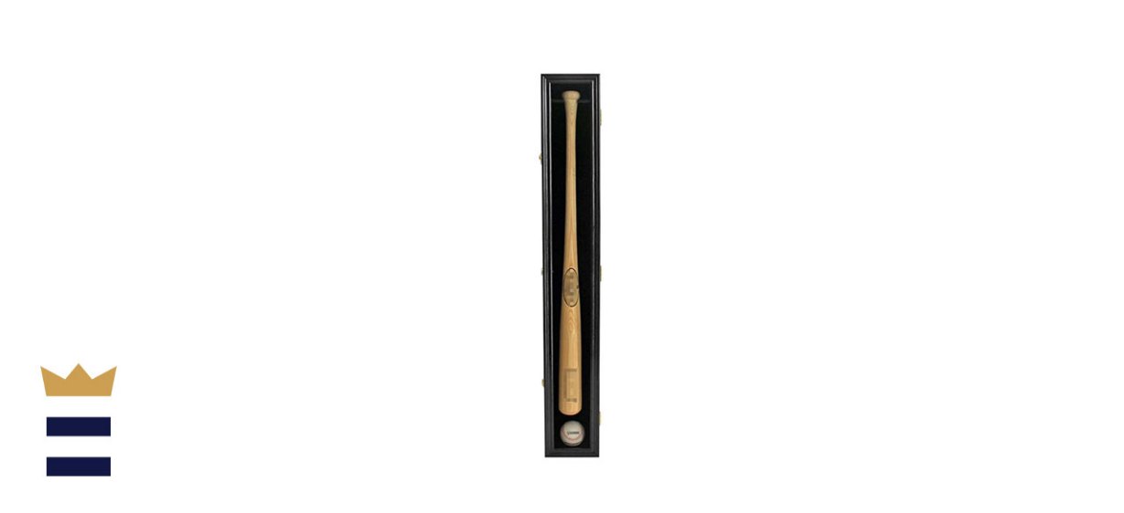 DisplayGifts Baseball Bat Solid Wood Display Case