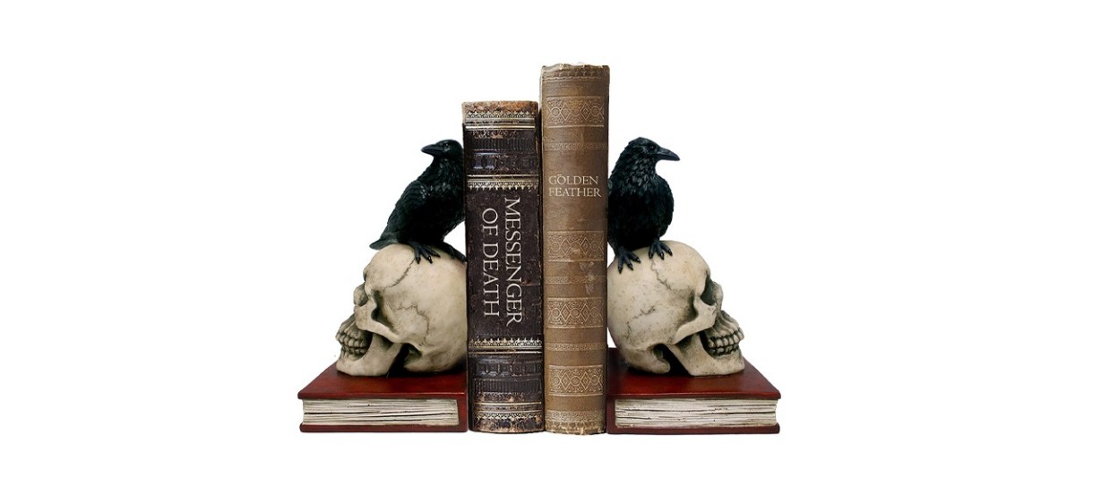 DWK Ravens on Skulls Bookends