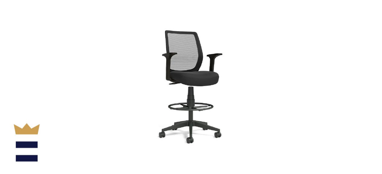 Essentials Mesh Back Fabric Drafting Stool