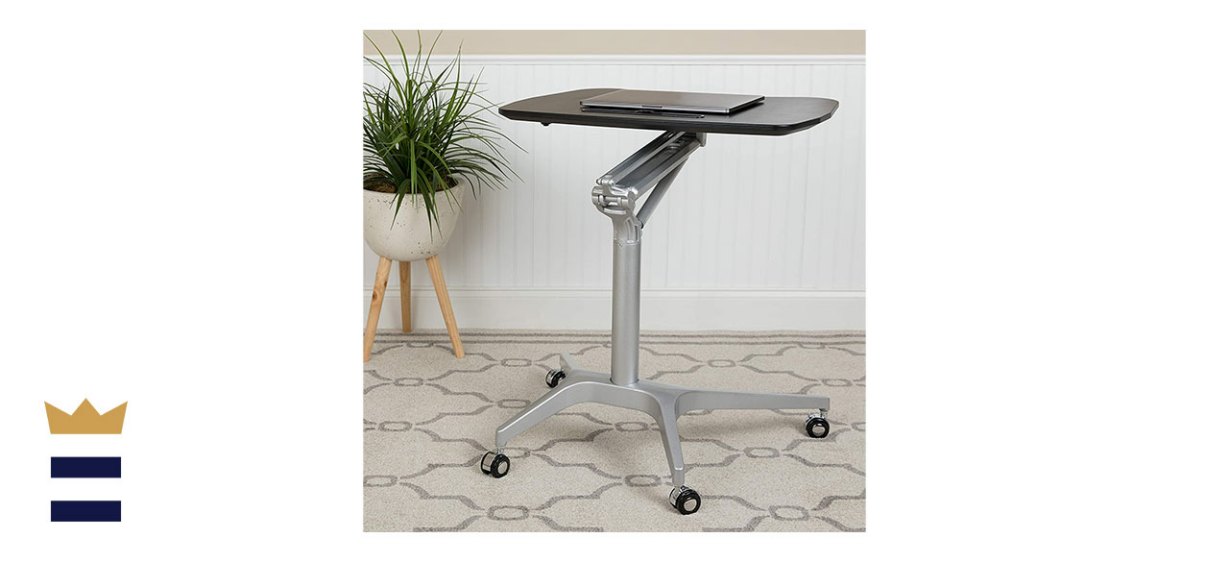 Flash Furniture Mobile Sit-Down, Stand-Up Black Computer