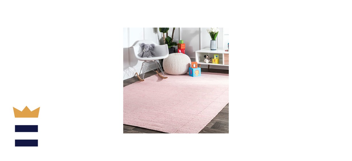 Harriet Bee Arriaga Geometric Handmade Tufted Light Pink Area Rug
