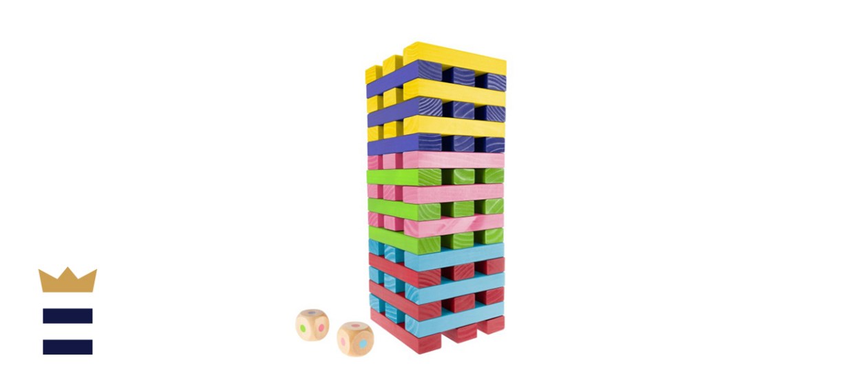 Hey! Play! Nontraditional Giant Wooden Blocks Tower Stacking Game