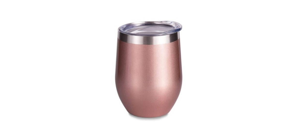 Insulated Rose Gold Stainless Steel  Wine Tumbler 