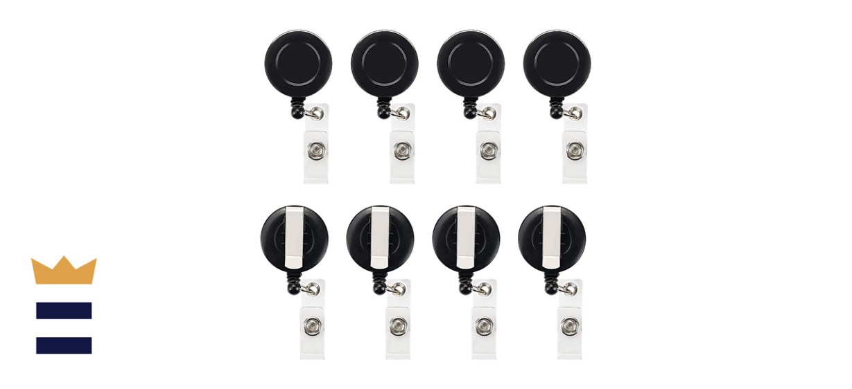 Janyun 50-Pack of Badge Reel Clip Holders for IDs