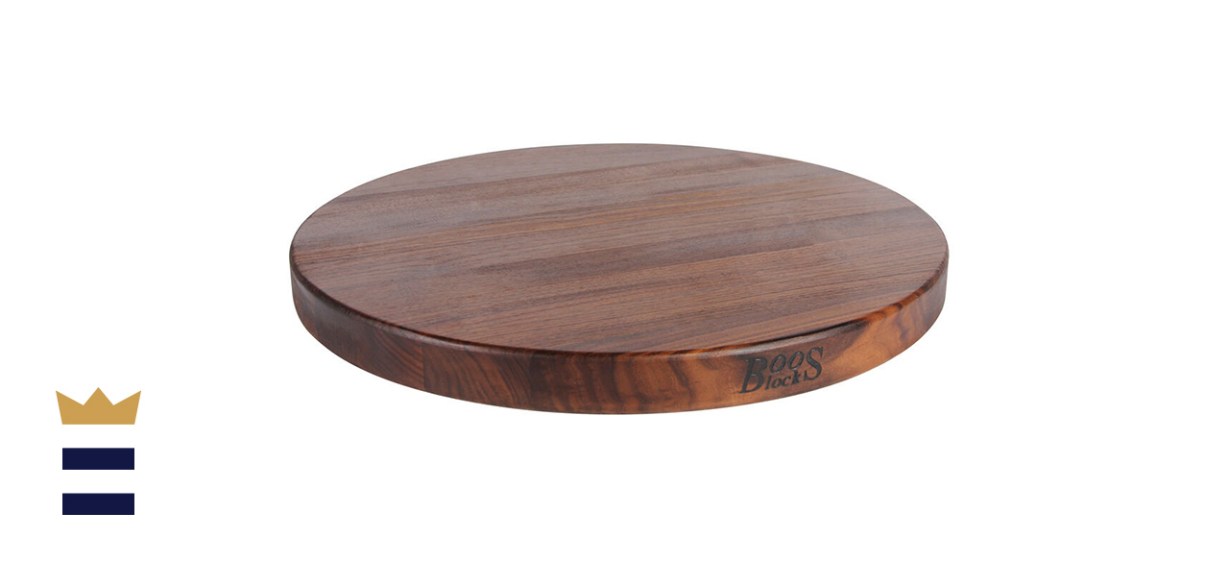 John Boos 18-Inch Reversible Round Walnut Wood Cutting Board