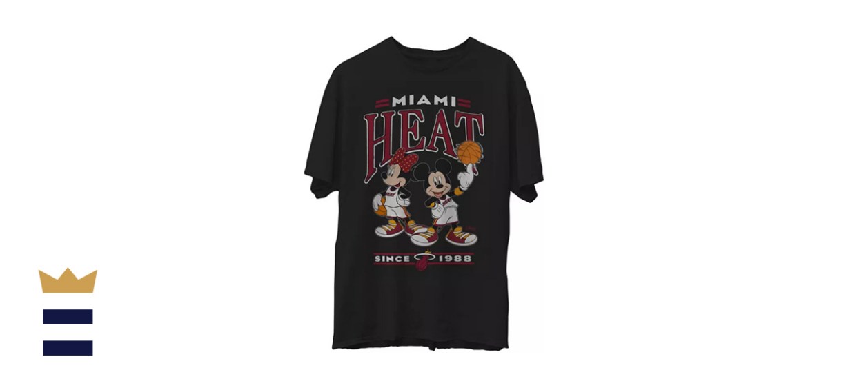 Junk Food Men’s Miami Heat Vintage Minnie &amp; Mickey Black T-Shirt