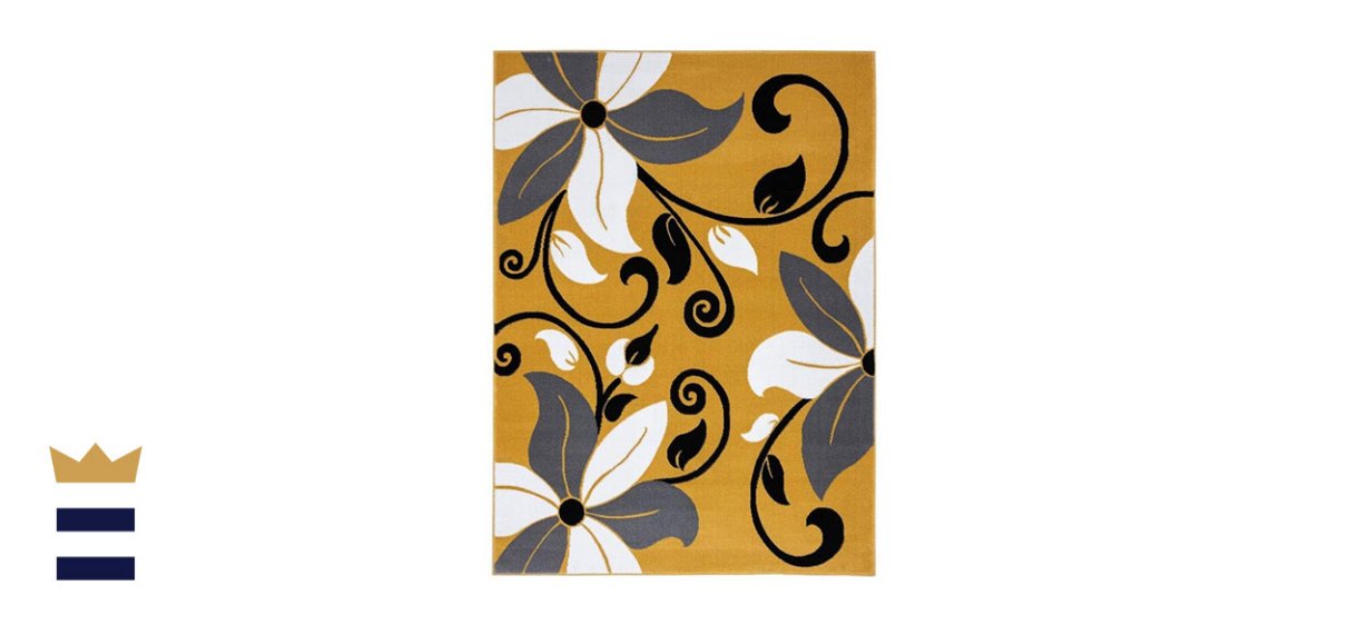 Luxe Weavers Victoria Modern Yellow Floral Area Rug