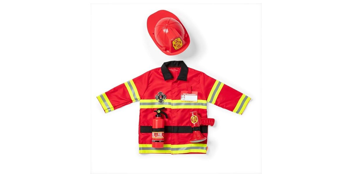 Melissa &amp; Doug Fire Chief Role Play Costume Dress-Up Set