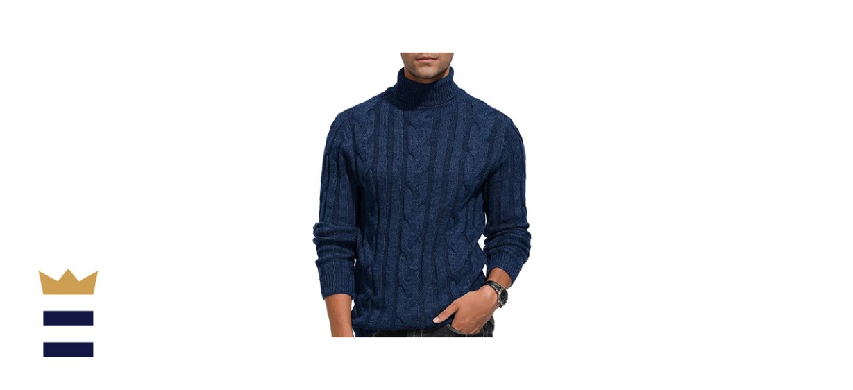 PJ Paul Jones Casual Cable Knit Turtleneck Sweater