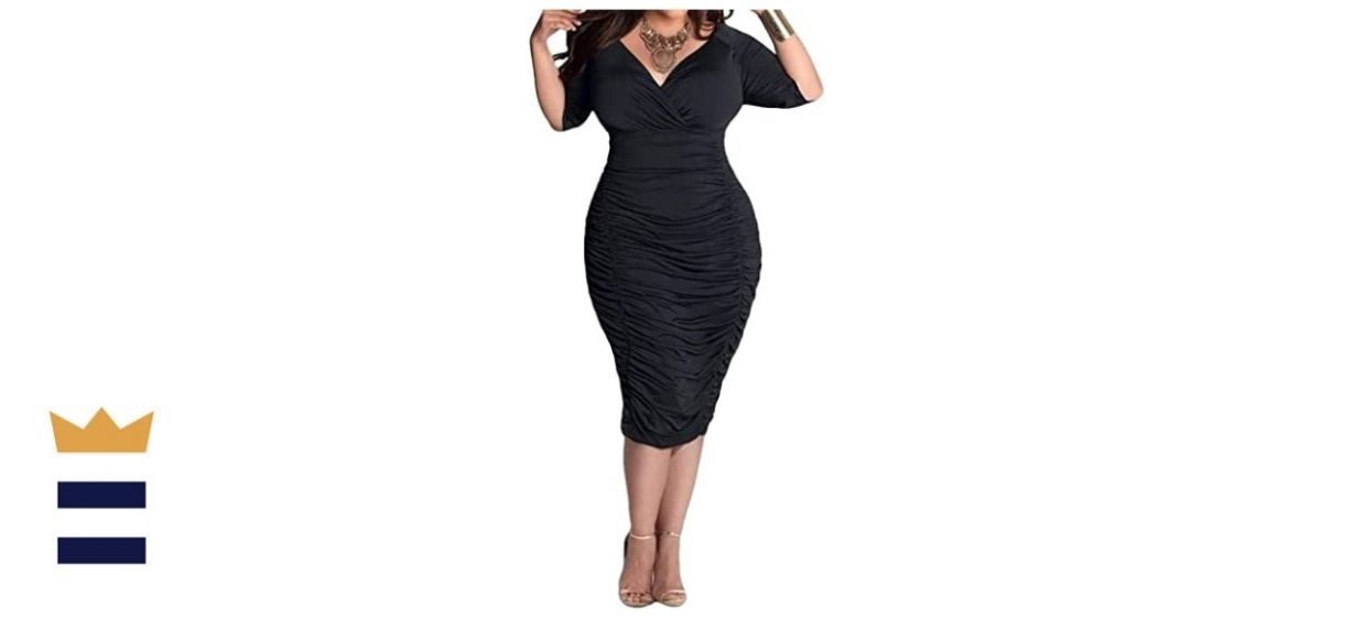 POSESHE Women’s Plus-Sized Bodycon Party Dress