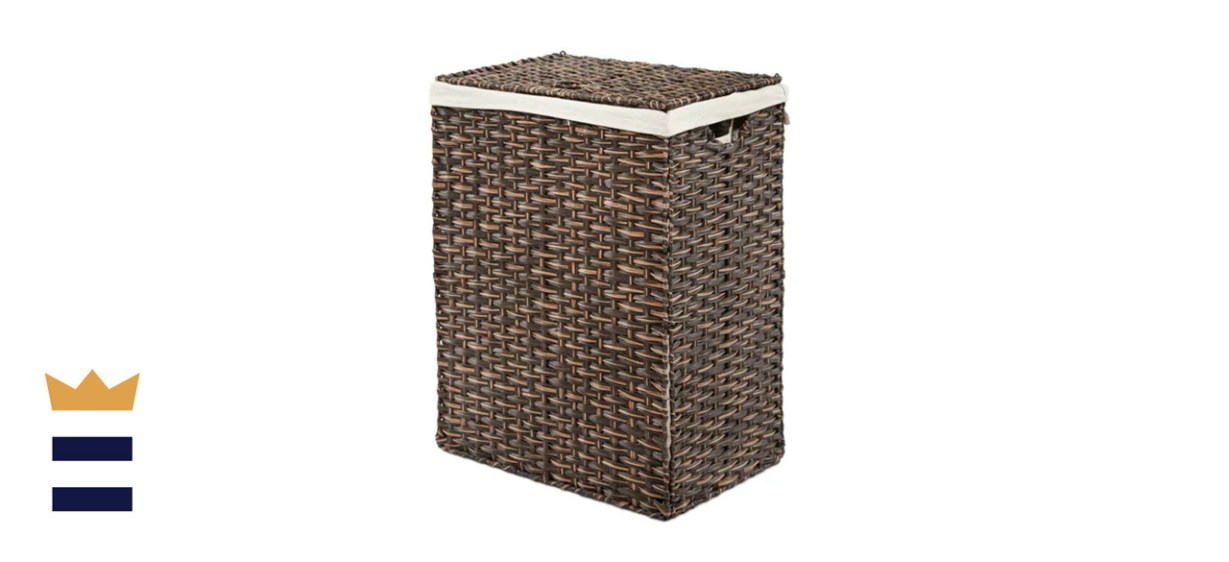 Seville Classic Wicker Foldable Water Hyacinth Laundry Basket