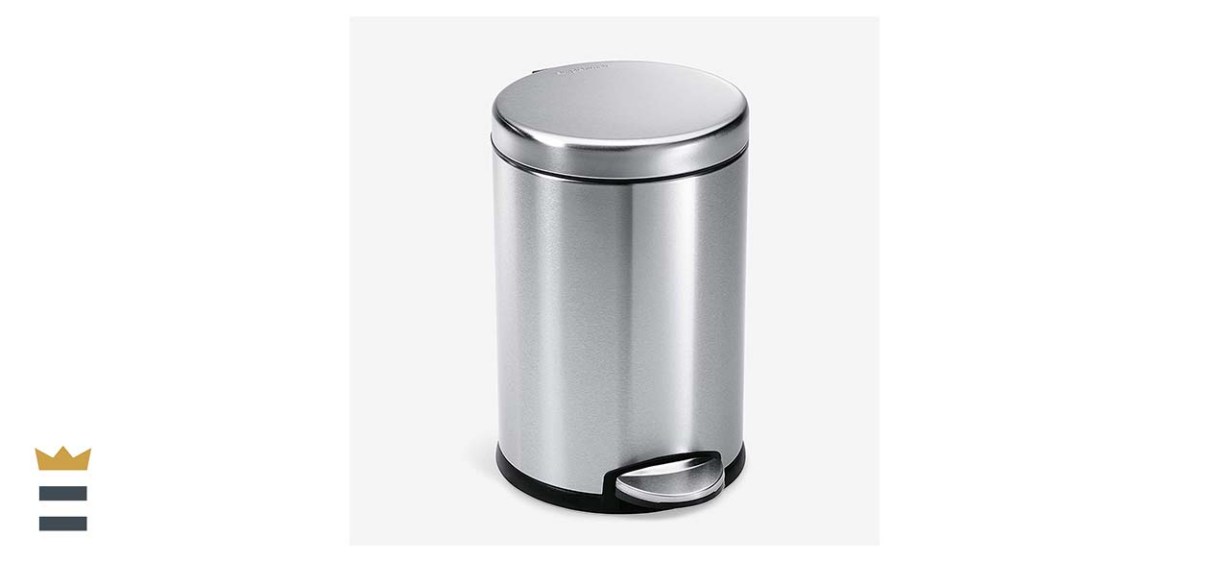Simplehuman 1.2-Gallon Round Bathroom Step Trash Can