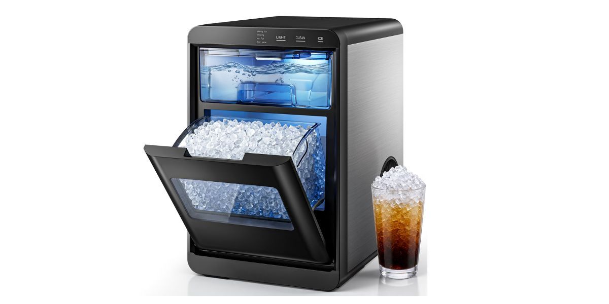 Simzlife Nugget Ice Maker Countertop, 44 lbs/24H
