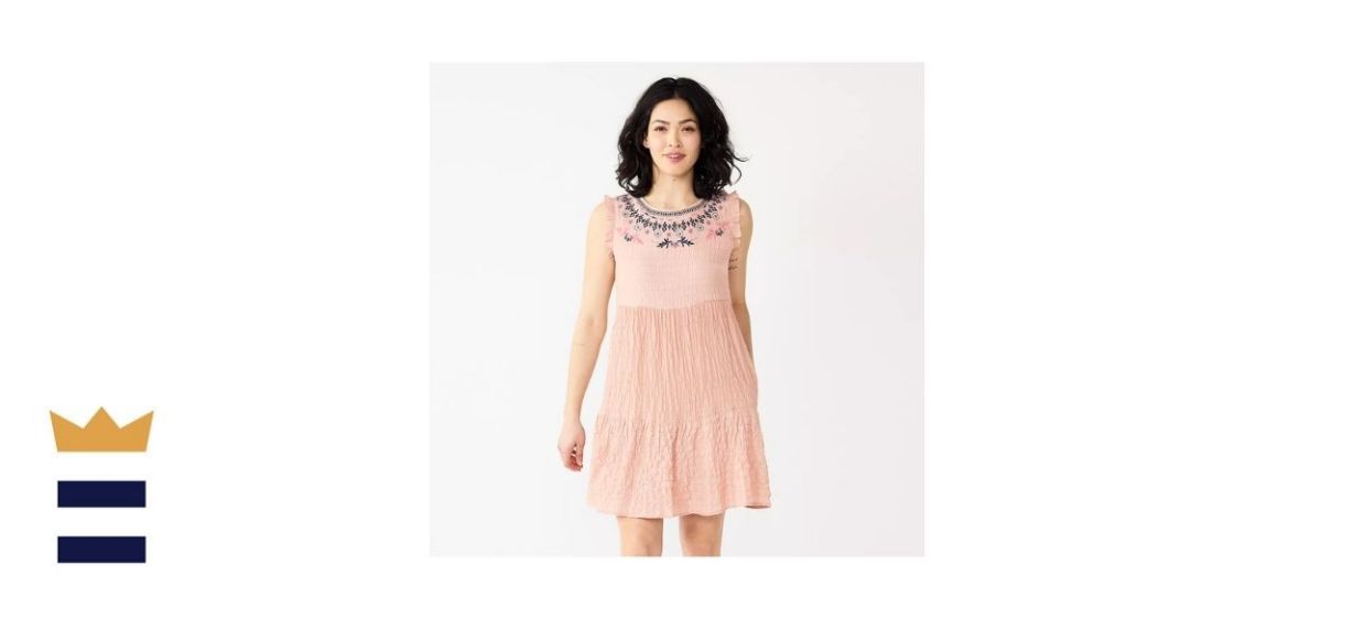 Sonoma Goods For Life Puckered Tiered Dress