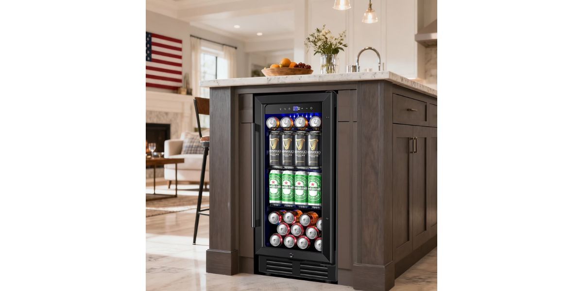 TITTLA 15 inch 130 Can Beverage Fridge