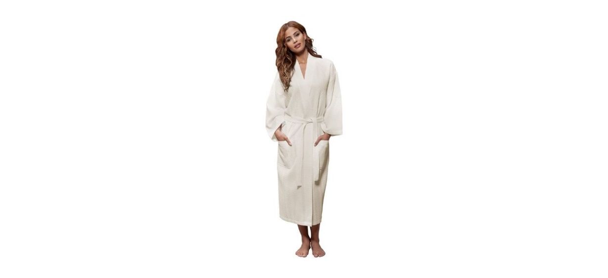 Turquaz Linen Lightweight Waffle Spa Robe