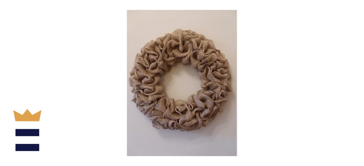 Twisted Ribbon GA Plain Neutral Burlap Wreath