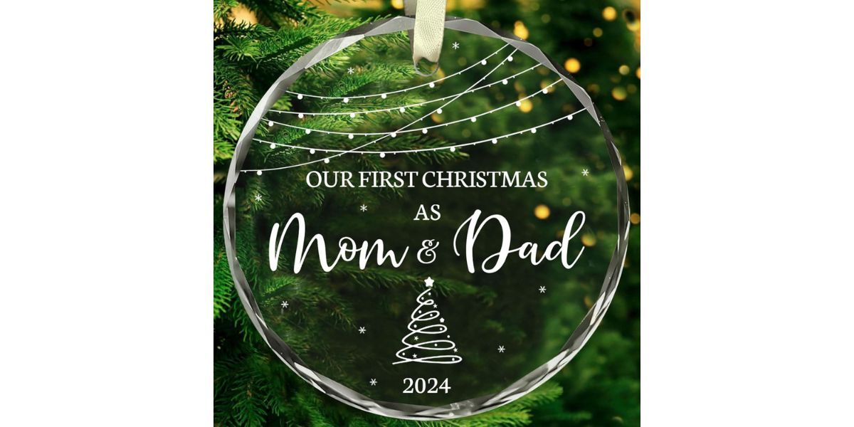 BSQUIELE Our First Christmas As Mom &amp; Dad Ornament 2024