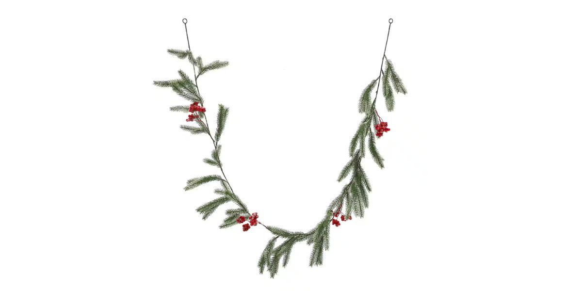 6ft. Light Flocked Pine &amp; Red Berry Garland by Ashland
