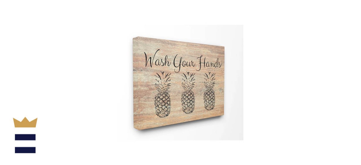 Wash Your Hands Pineapple Canvas Wall Art