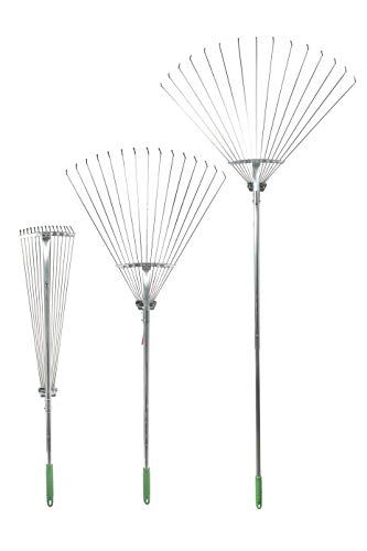 61 Inch Adjustable Folding Leaves Rake for Quick Clean Up of Lawn and Yard TABOR TOOLS J18A Telescopic Metal Rake Expanding Handle with Adjustable 8-20 Inch Width Folding Head. Garden Leaf Rake 