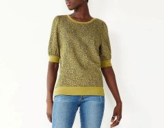 Nine West Elbow Puff Sleeve Sweatshirt